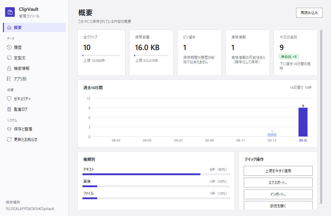 管理コンソールの概要